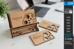 Conjunto de porta-cartões de visita cortados a laser - Imagem 2