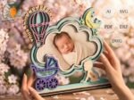 Arquivo para corte a laser de moldura de foto de bebê 3D - Imagem 3