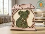 Estatísticas de nascimento de coala em 3D a laser SVG DXF - Imagem 2