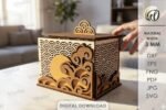 Conjunto de caixas de madeira em camadas 3D cortadas a laser - Imagem 10