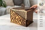 Conjunto de caixas de madeira em camadas 3D cortadas a laser - Imagem 11