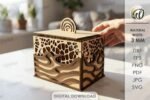 Conjunto de caixas de madeira em camadas 3D cortadas a laser - Imagem 2