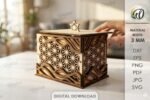 Conjunto de caixas de madeira em camadas 3D cortadas a laser - Imagem 5