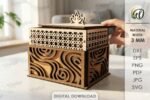 Conjunto de caixas de madeira em camadas 3D cortadas a laser - Imagem 6