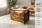 Conjunto de caixas de madeira em camadas 3D cortadas a laser - Imagem 7