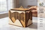 Conjunto de caixas de madeira em camadas 3D cortadas a laser - Imagem 8