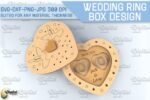 Conjunto de caixa para alianças de casamento 3D cortada a laser - Imagem 4
