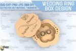 Conjunto de caixa para alianças de casamento 3D cortada a laser - Imagem 7