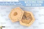 Conjunto de caixa para alianças de casamento 3D cortada a laser - Imagem 5