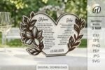 Conjunto de displays 3D para votos de casamento cortados a laser - Imagem 2