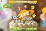 Conjunto de enfeites de bolo de aniversário cortados a laser - Imagem 6