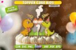 Conjunto de enfeites de bolo de aniversário cortados a laser - Imagem 2
