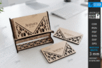 Conjunto de porta-cartões de visita cortados a laser - Imagem 4