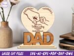 Arquivo SVG para corte a laser de um coração com um cumprimento de punho do pai - Imagem 2