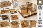 Caixa de armazenamento modular decorativa cortada a laser