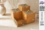Caixa de armazenamento modular decorativa cortada a laser - Imagem 4
