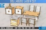 Conjunto de Móveis para Casa de Bonecas Cortados a Laser - Imagem 10