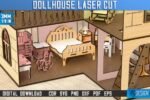 Conjunto de Móveis para Casa de Bonecas Cortados a Laser - Imagem 2