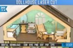 Conjunto de Móveis para Casa de Bonecas Cortados a Laser - Imagem 3
