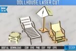 Conjunto de Móveis para Casa de Bonecas Cortados a Laser - Imagem 9