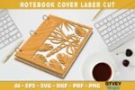 Conjunto de capas para caderno com libélula cortadas a laser - Imagem 10