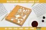 Conjunto de capas para caderno com libélula cortadas a laser - Imagem 4