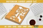 Conjunto de capas para caderno com libélula cortadas a laser - Imagem 8