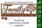 Calendário de árvore de celebrações familiares em formato SVG - Imagem 3