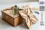 Conjunto de caixas de presente com flores cortadas a laser - Imagem 2