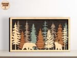 Design de floresta em camadas para corte a laser
