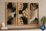 Arte de parede em madeira com folha de Monstera - Imagem 2