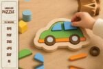 Brinquedo de Quebra-Cabeça de Carro Montessori para Aprendizagem