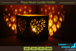 Porta-velas em formato de coração com patas, lanterna de chá - Imagem 3