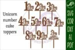 Topos de bolo com números e unicórnios, 10 modelos diferentes - Imagem 2