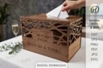 Caixa para Cartões de Casamento Cortada a Laser
