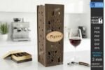 Conjunto de caixas de presente para garrafas de vinho cortadas a laser - Imagem 4