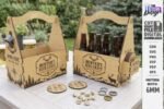 Suporte para Garrafas de Cerveja em Madeira Cortado a Laser